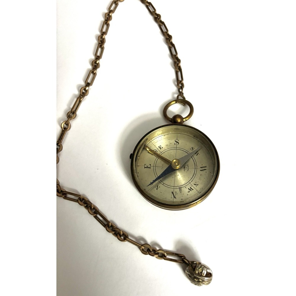 French antique brass pocket compass - Picture 4 of 7